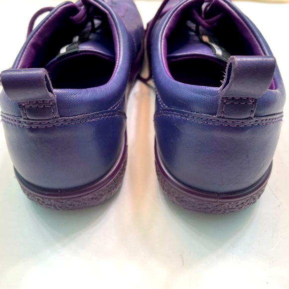 Ecco Shoes Womens 6.5 EU 37 Purple Leather Lace Up Sneaker - Picture 5 of 13
